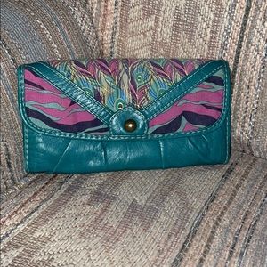 Teal & Peacock Pattern Wallet
